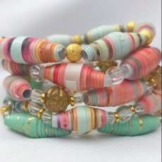 Handmade Paper Bead Bracelet Set