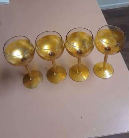 Liquid Gold Wine Glasses