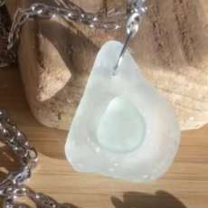 Light Blue/Seafoam on White Pendant