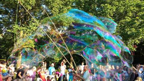 Grandpop Bubbles Makes Giant Bubbles.