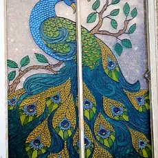 Stained Glass Peacock Window