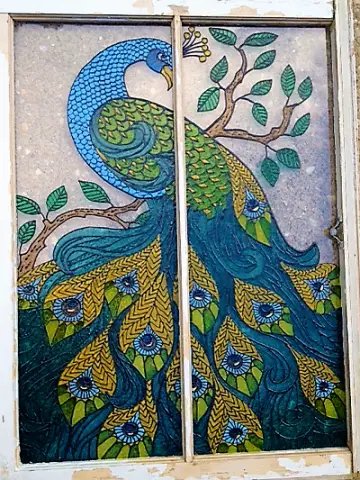Stained Glass Peacock Window