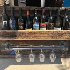 Handmade Rustic Wine Rack