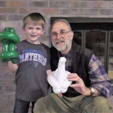 Jon Sundell With Birthday Boy and His Balloon Animals