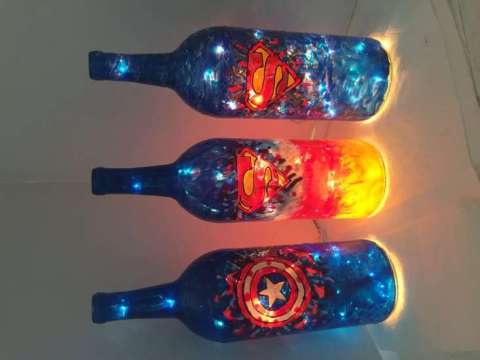 Stained Glass Bottle Lamps