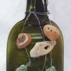 Shells and Sea Glass With Green Bottle