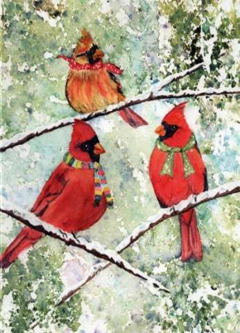 Christmas Cardinals in Scarves