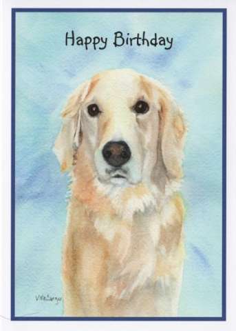 Birthday Golden Retriever Card