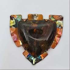 Handcut Bloodstone in Flame Painted Copper