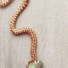 Handcut Labradorite in Wire Wrapped Copper Necklace