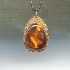 Handcut Mookaite in Hand Fabricated Copper Pendant