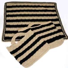 Hand Crocheted Rug and Matching Totes
