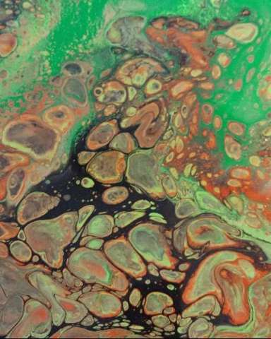 20 X 24 Green & Gold Stretched Canvas