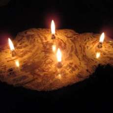 4 Wick Petrified Wood Oil Candle