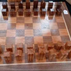 Beautiful Walnut and Cherry Chess Set