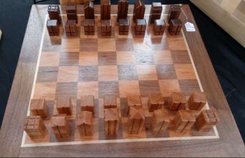 Beautiful Walnut and Cherry Chess Set