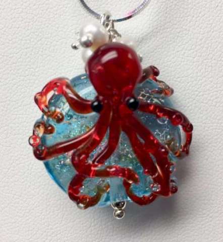 Fire Blown, Hand Crafted Octopus by Local Artisan