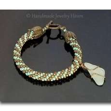 Teal Seaglass Bracelet