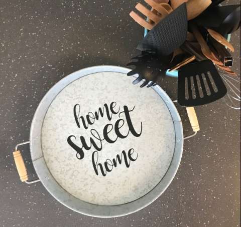 Home Sweet Home Galvanized Serving Tray