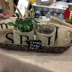 Personalized Burlap Bags - Plant Holders - Candle Holders