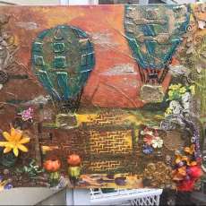 Golden Sedona Mixed Media on Stretched Canvas