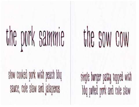 Pork Sammie N Sow Cow