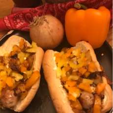 Sausage Dogs With Peppers and Onion