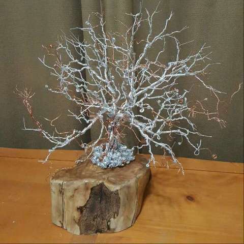 Aluminum Sculpted Tree Mounted on English Dogwood