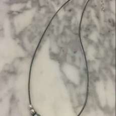 Pearl and Bali Silver on Grey Leather With Sterling Silver