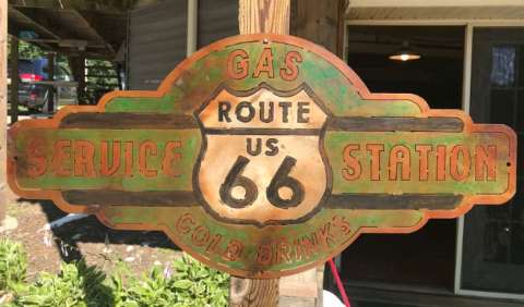Vintage Route 66 Service Station Sign
