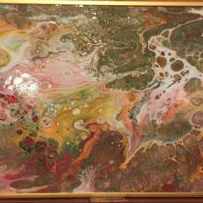 15x11 Gold Framed Pour