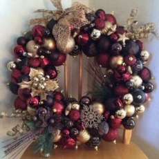 Burgundy and Gold Wreath