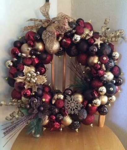Burgundy and Gold Wreath
