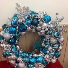 Silver and Blue Wreath