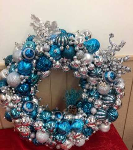 Silver and Blue Wreath