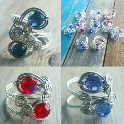 Adjustable Sterling Silver Rings W Crystals Or Pearls
