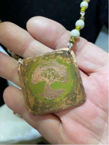 Tree of Life Etched Copper Pendant
