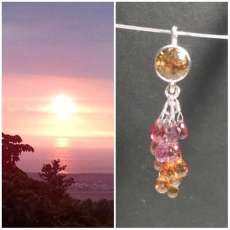 Sapphire, Citrine and Silver Sunset Pendant