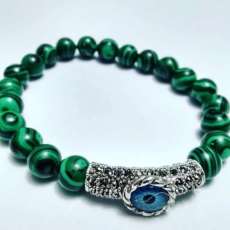 Malachite and Evil Eye Bracelet