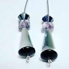Swarovski Hematite and Amethyst Earrings