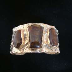 Hand Design 14k and Fire Agate Bracelet