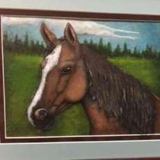 Embossed Leather Carving of a Horse