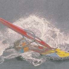 Windsurfer-Pencil Drawing on Paper