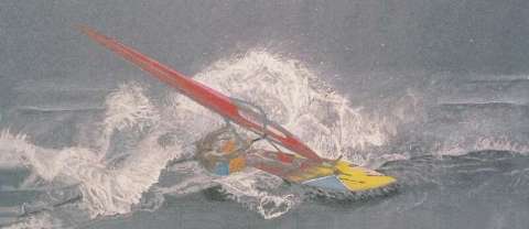 Windsurfer-Pencil Drawing on Paper