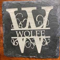 Custom Etched Slate Coasters