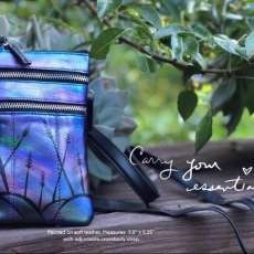 Hand Painted Leather Phone Bag