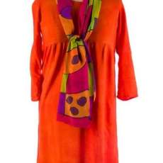 Orange Dress and Scarf