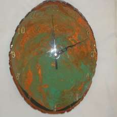 Opal Green and Copper Clock