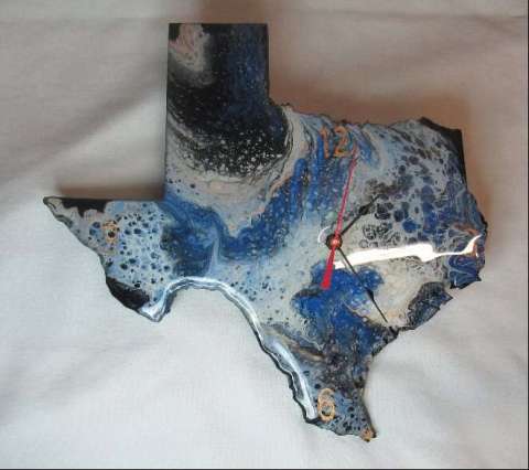 Texas Clock Blue and Black