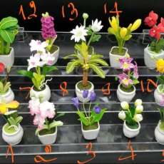 Mini Pot of Clay Flowers